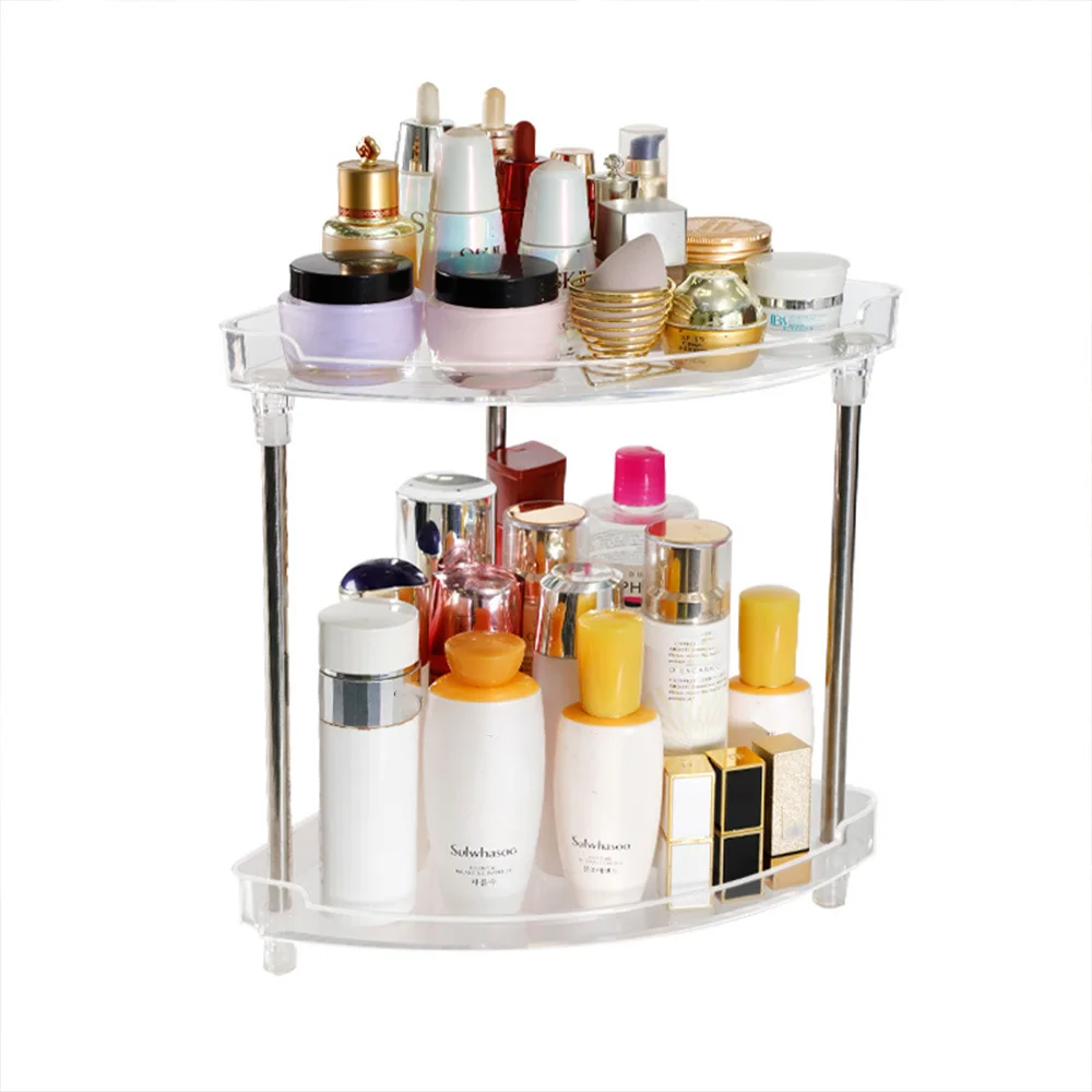 

Corner Shelves Stainless Steel Toiletries Storage Rack Bathroom Storage Shelf Cosmetic Desktop Storage Punch-free