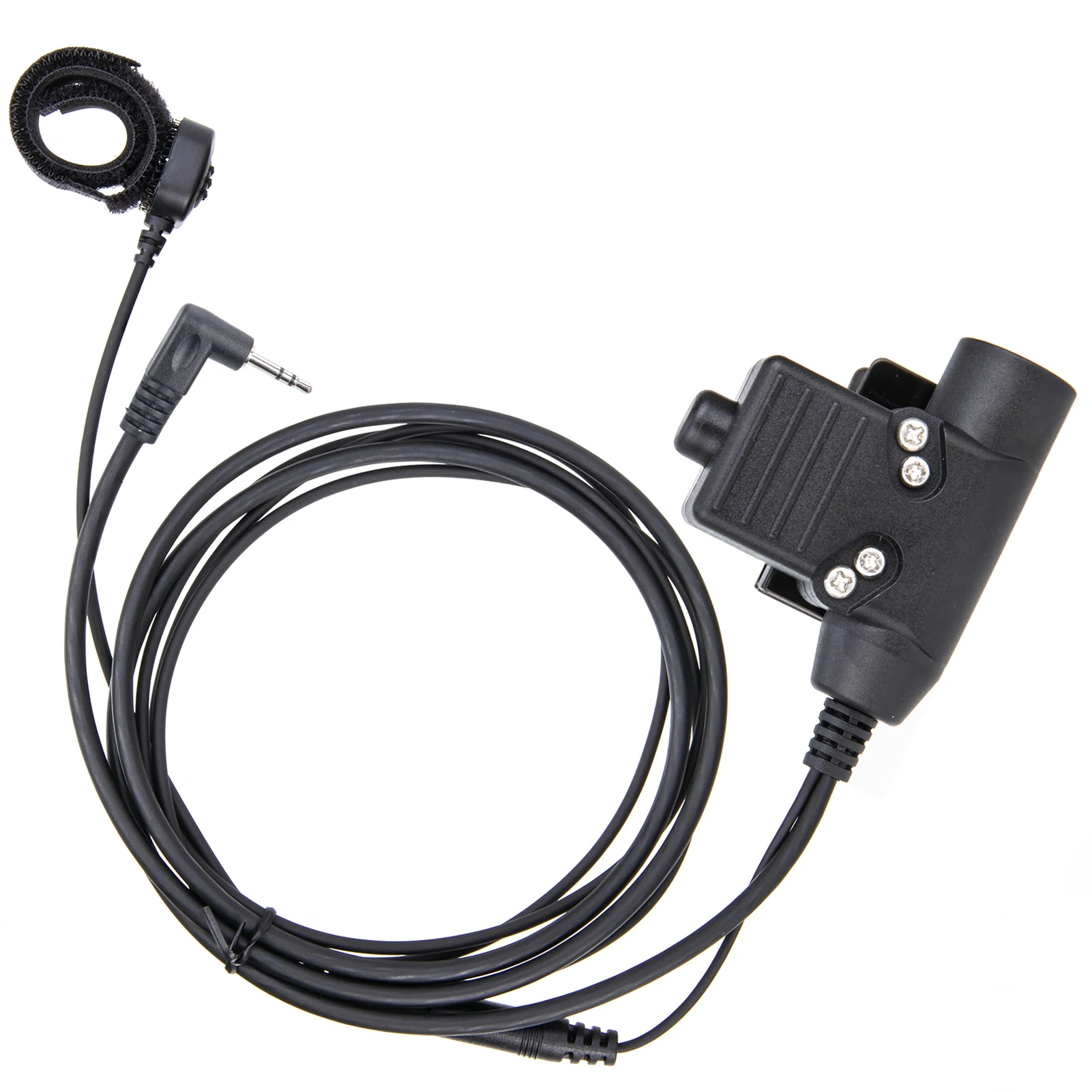 U94 PTT and Finger Microphone PTT with black HD01 Tactical Bowman Elite II Radio Headset Earpiece for MOTOROLA T80