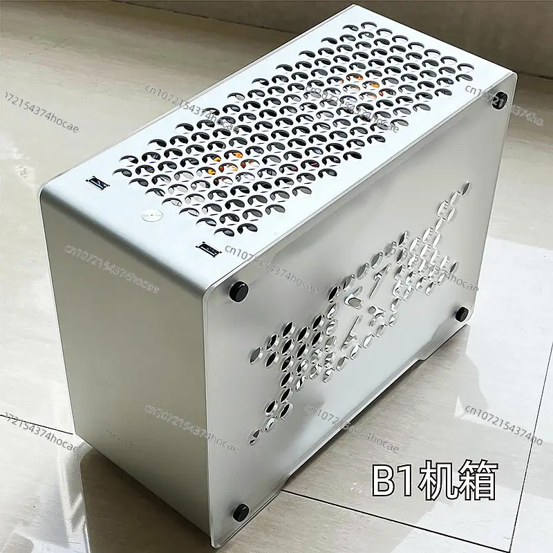 B1 모든 알루미늄 ITX 소형 섀시 SFX 데스크탑 A4 미니 컴퓨터 백팩 휴대용 모든 알루미늄 합금 호스트