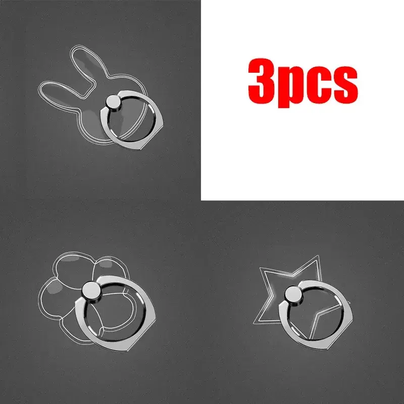 1/2/3/4pcs Transparent Cute Animal Round Phone Stand Foldable 360 Rotating Mobile Phone Ring Holder Smart Phone Accessories - Image 16