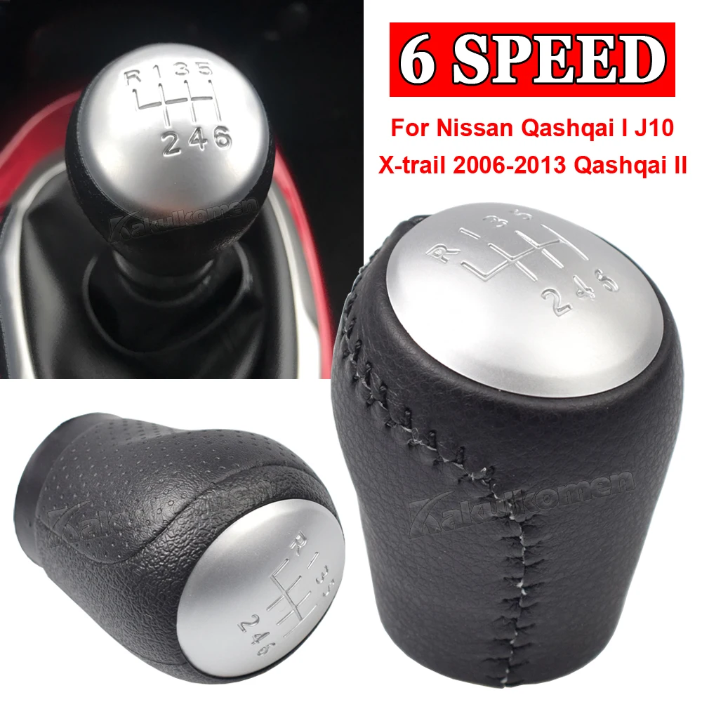 Hochwertiger 6-Gang-Schaltknauf für Nissan Juke F15 X-Trail T31 Qashqai J10 2007–2019 Schalthebelknopf Autozubehör – Detail 2