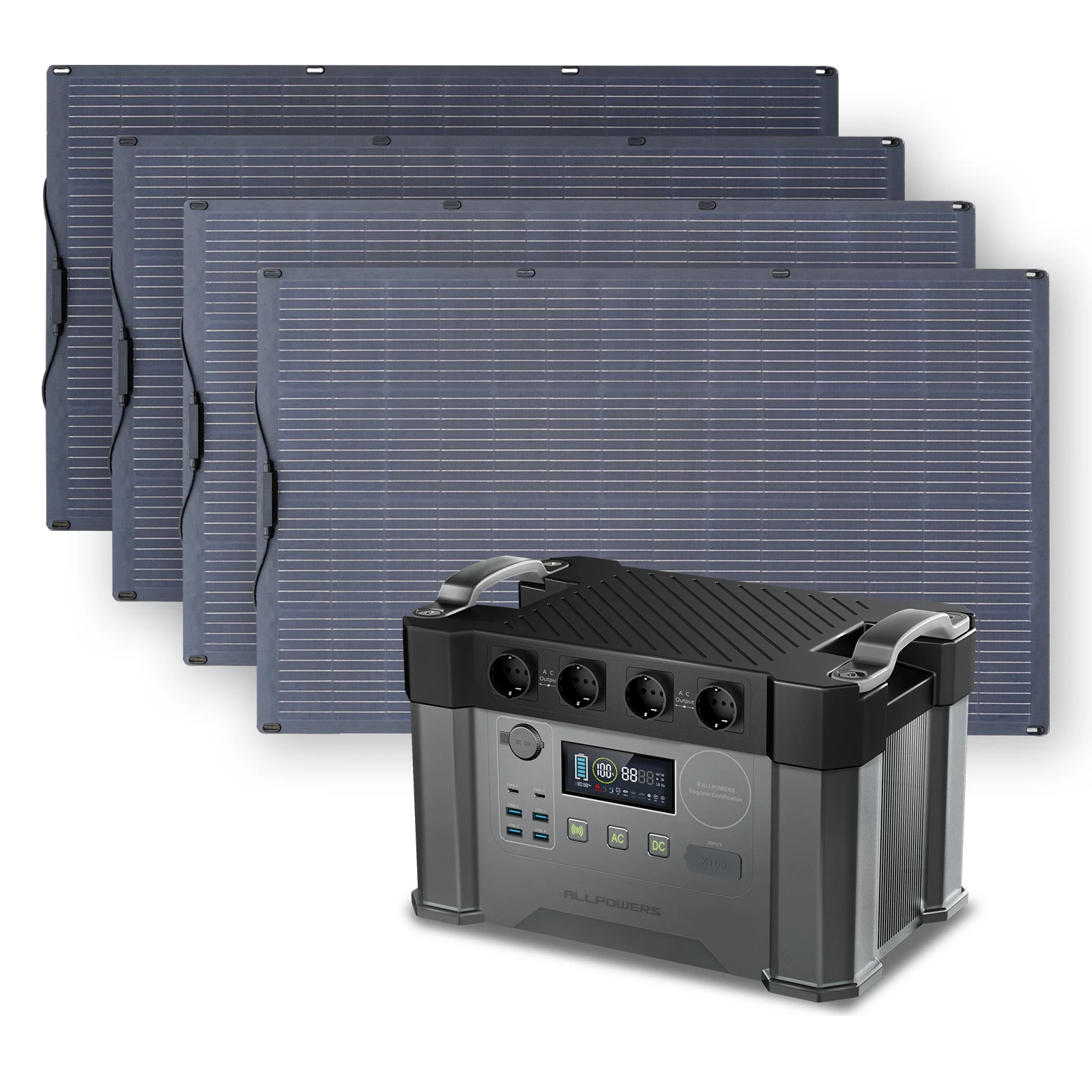 Allpowers Kit Pannello Solare 100W Modulo Fotovoltaico Sistema Fotovoltaico Con S2000 Powerstation 1500Wh Solargenerator Per Laptop Da Campeggio