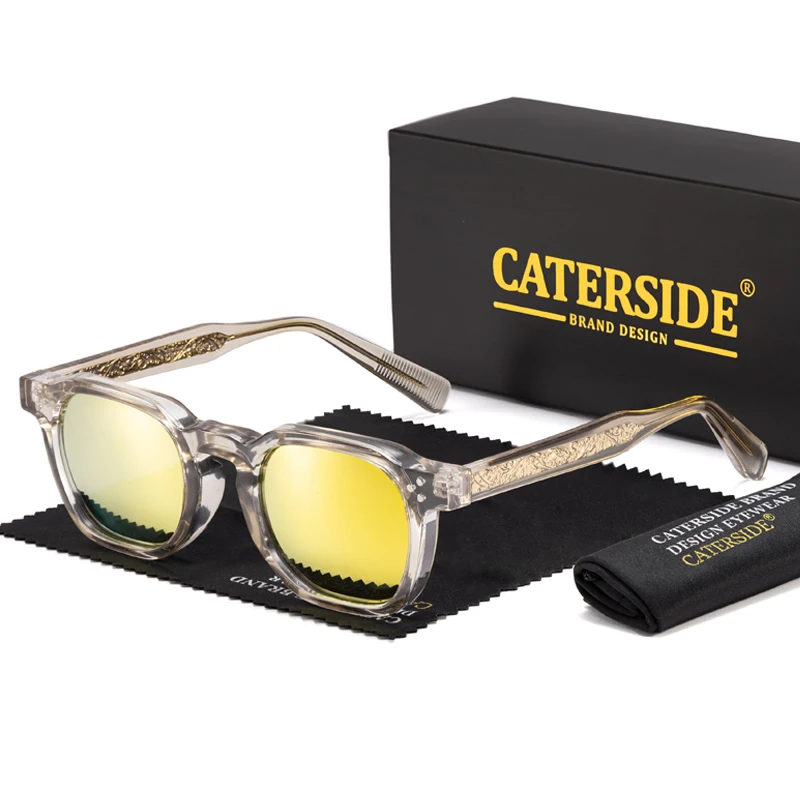 CATERSIDE Fashion Mirror Polarized Sunglasses with Luxury Core Insert Design