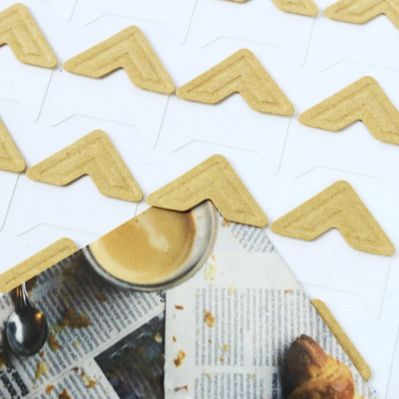 

24 Pcs 1 Sheet Vintage Corner Kraft Paper Stickers For Photo Albums Decor DIY Sticker Frame Decorations Scrapbooking