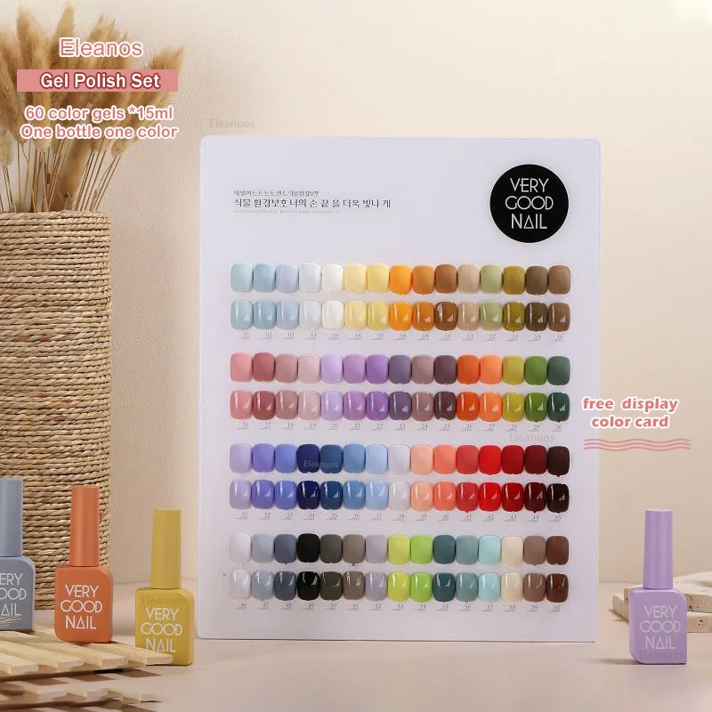 Eleanos 60 colori Set di smalti gel senza TPO Kit gel per unghie molto buono con bottiglia diversa per kit per studenti di smalti gel per unghie artistiche - immagine 5