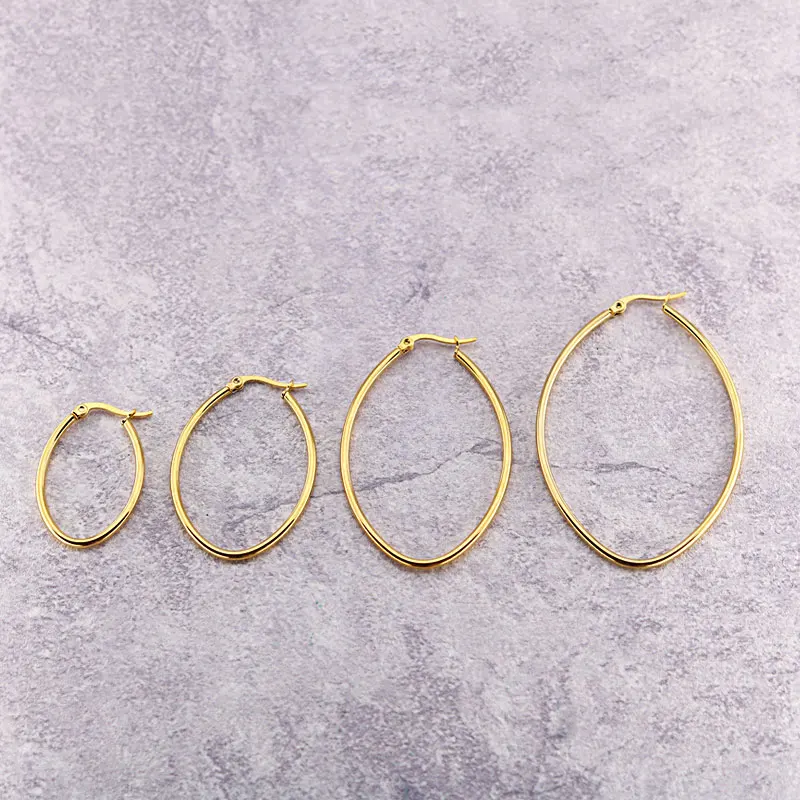 Boucles d'oreilles créoles en acier inoxydable 316, 1 paire, couleur or, cercle rond, bijoux pour femmes, cadeaux de fête