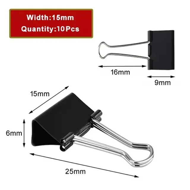 Clips de reliure - HAOPYOU - Noir - 24 pièces - Métal - 32 mm