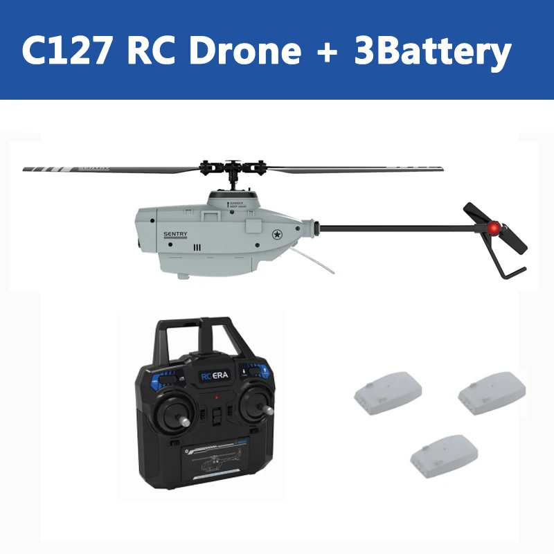 rc helicopter with camera C127 2.4GHz RC Drone 720P Camera 6-Axis Wifi Sentry Helicopter Wide Angle Camera Single Paddle Without Ailerons Spy Drone RC Toy rc helicopter price RC Helicopters