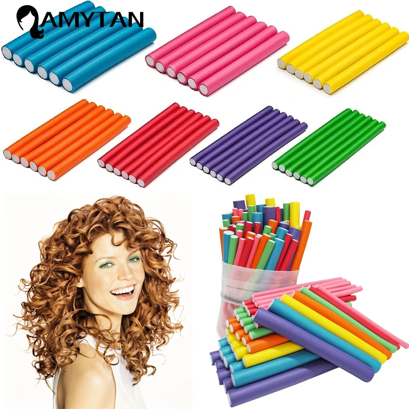 10pcsCurlyHairProductsRubberHairCurlersRollersFlexibleCurling