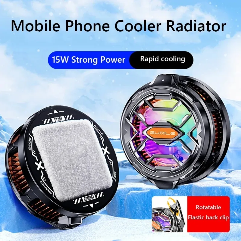 Magnetic Semiconductor Mobile Phone Cooler Radiator 15W Strong Cooling Laptop Tablet Radiator 7Color Lighting Phone Game Cooling