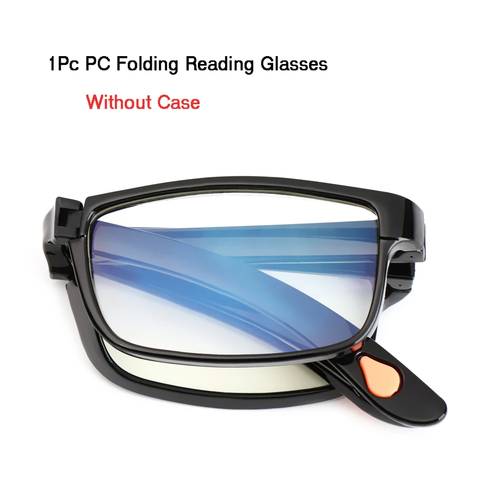 Compact Anti Blue Light Folding Reading Glasses with Keychain Case - Ultralight Presbyopic Eyewear