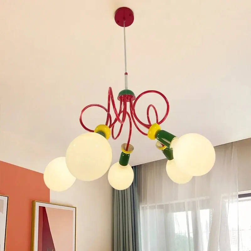 

Modern Kid's Room Led Ceiling Chandelier Bedside Table Parlor Corner Floor Lamp Macarone Colour Ceiling Lamp Home Decorations