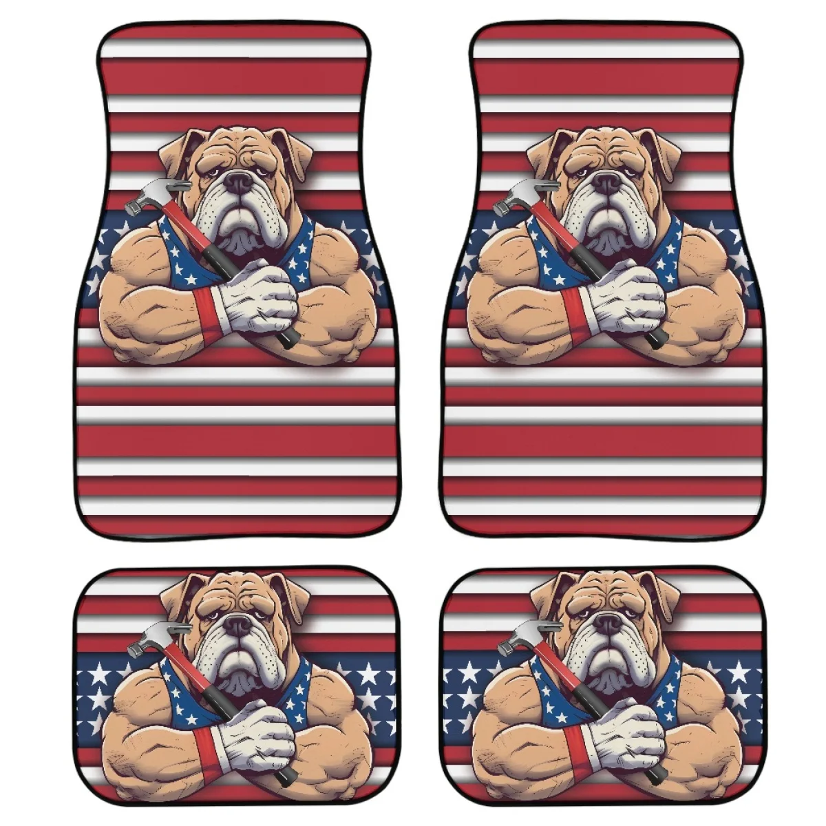 

Cool Boston Terrier USA Flag Design Car Accessories Interior Floor Mats for Women Flower Set of 4 Durable Anti-slip Carpets 2023