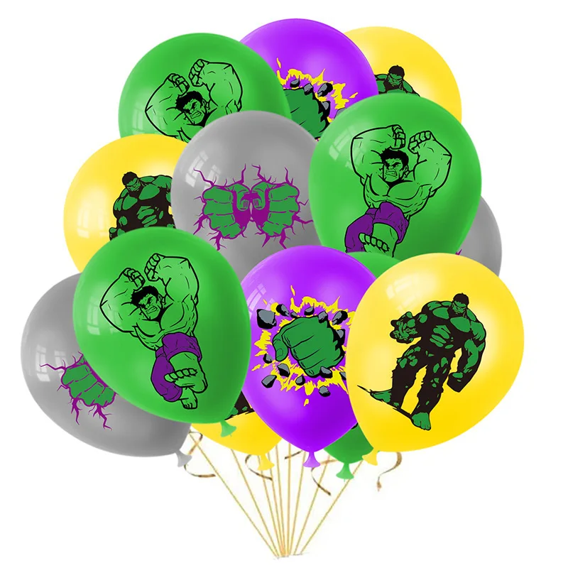 10/50 piezas de globos de látex con temática de Hulk de Los Vengadores, globos de aire, decoraciones para fiestas de cumpleaños de niños, juguetes para niños, suministros para fiestas de baby shower