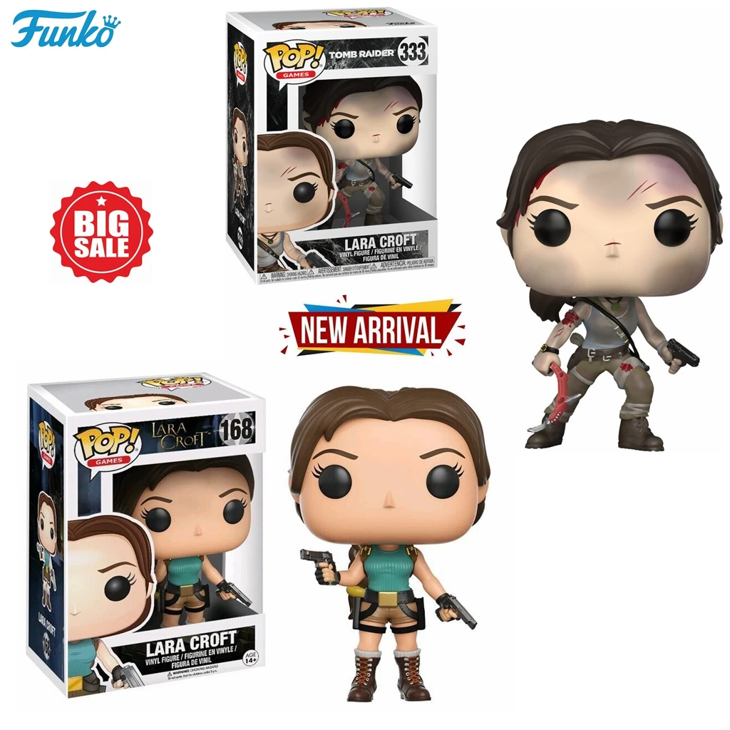 Funko POP Games Lara Croft 168# Tomb Raider Lara Croft 333# Figura de vinilo Colección Muñecas Regalos de Navidad Colección Regalo Juguetes