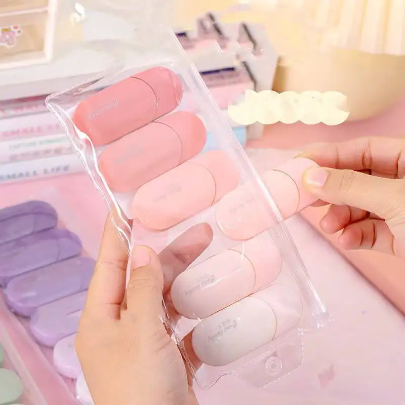 1 Set/6 Pcs Cute Kawaii Gradation Correction Tape Altered Tools School Office Corrector Stationery Sweet Novelty Supplies - 4