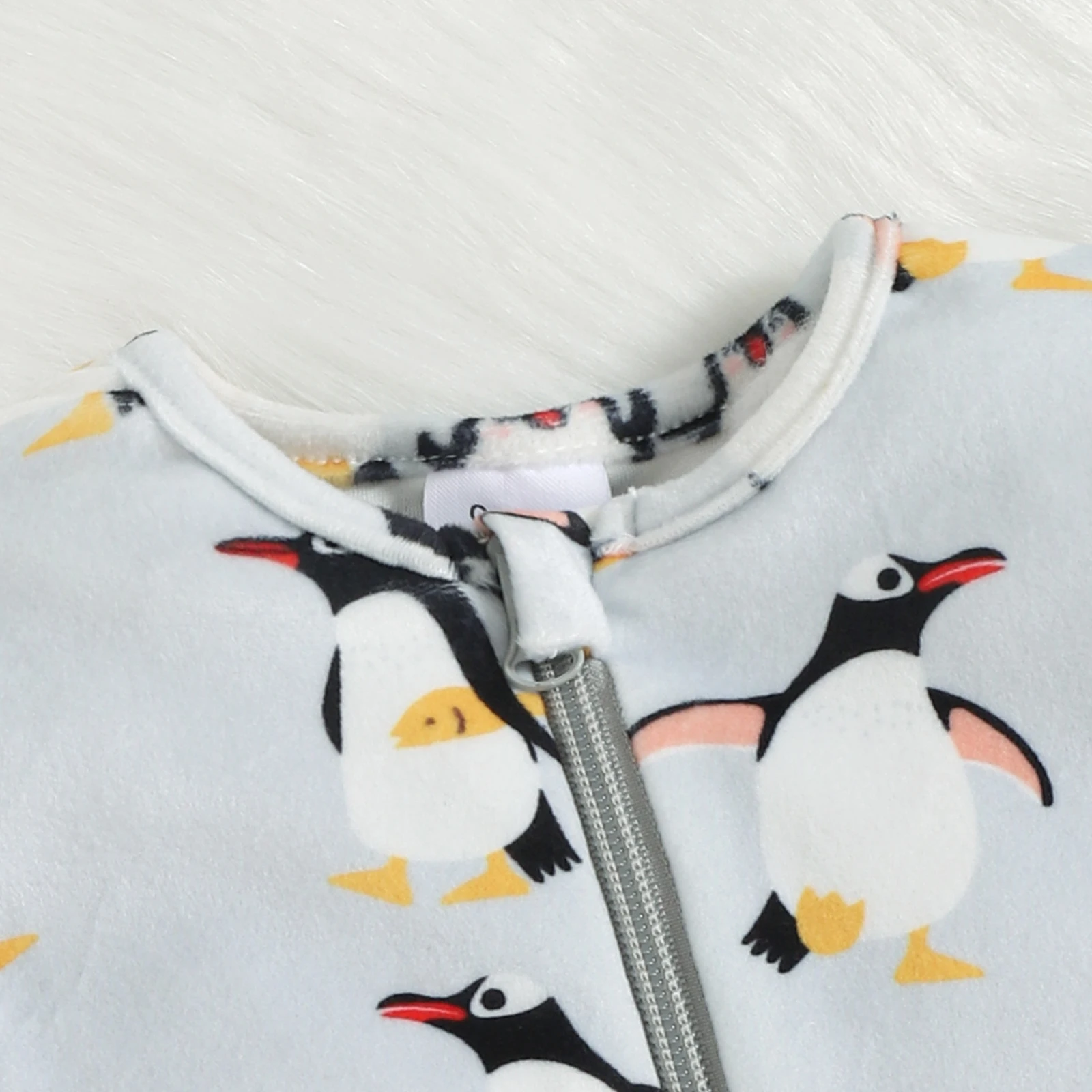 AM_ NE_ Infant Baby Boy Girl Penguin Print Long Sleeve Romper Jumpsuit Warm Gift 