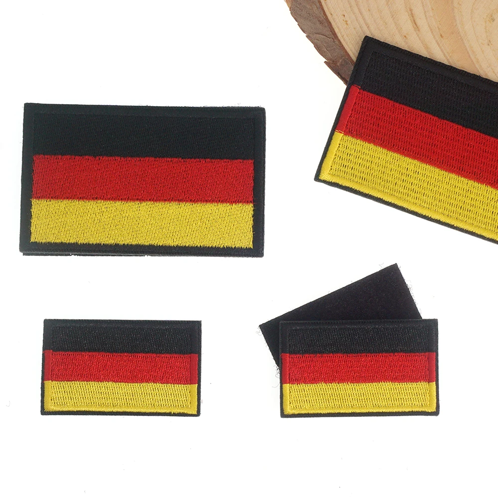 5PCS/1PC Deutsche Flagge Gestickter Aufnäher Deutschland Haken & Schleife Schulter Abzeichen Applikation Eisen Auf für Kleidung Zubehör