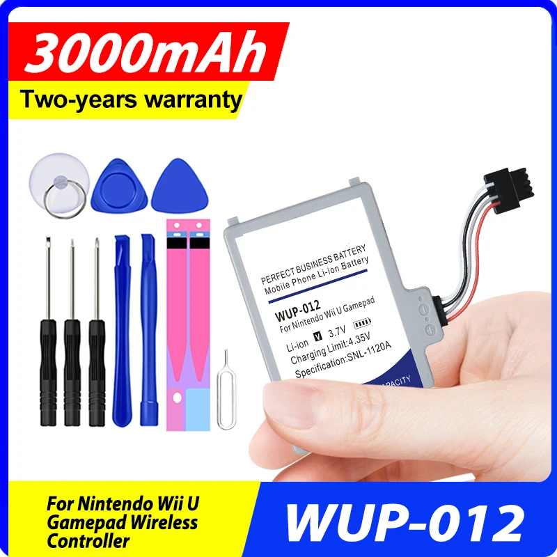 Dadaxiong 2023 Nuova Batteria 3.7V 3000Mah Wup-012 Per Nintendo Wii U, Wii U Gamepad, Wup-010 + Tool