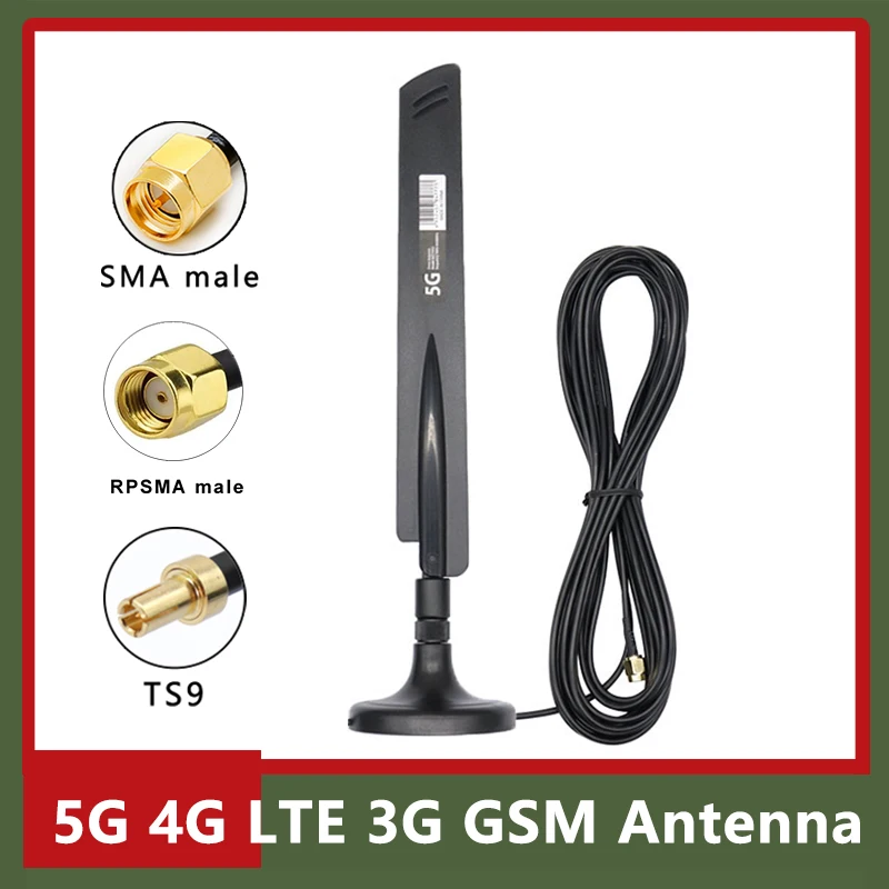 TS9 SMA 모바일 신호 증폭 안테나 600-6000Mhz 5G 4G GSM WiFi 옴니 풀밴드 증폭기 (CPE 프로 라우터 무선 네트워크용)
