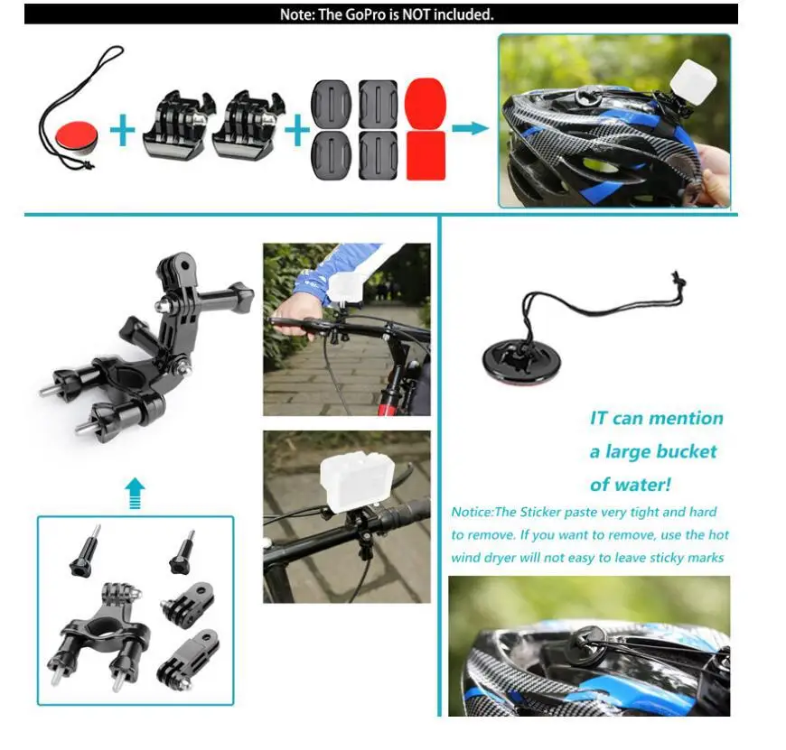 Kit 50 en 1 Accessoires Caméra Action pour GoPro Hero 12/11/10/9/8/7/6/5/4, DJI, Insta360