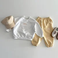 New Quality Cotton Baby Toddler Boy Girls Set Kids Clothes Autumn for Children Pullover Sweatshirts+Solid Sports Pants Fashion 5