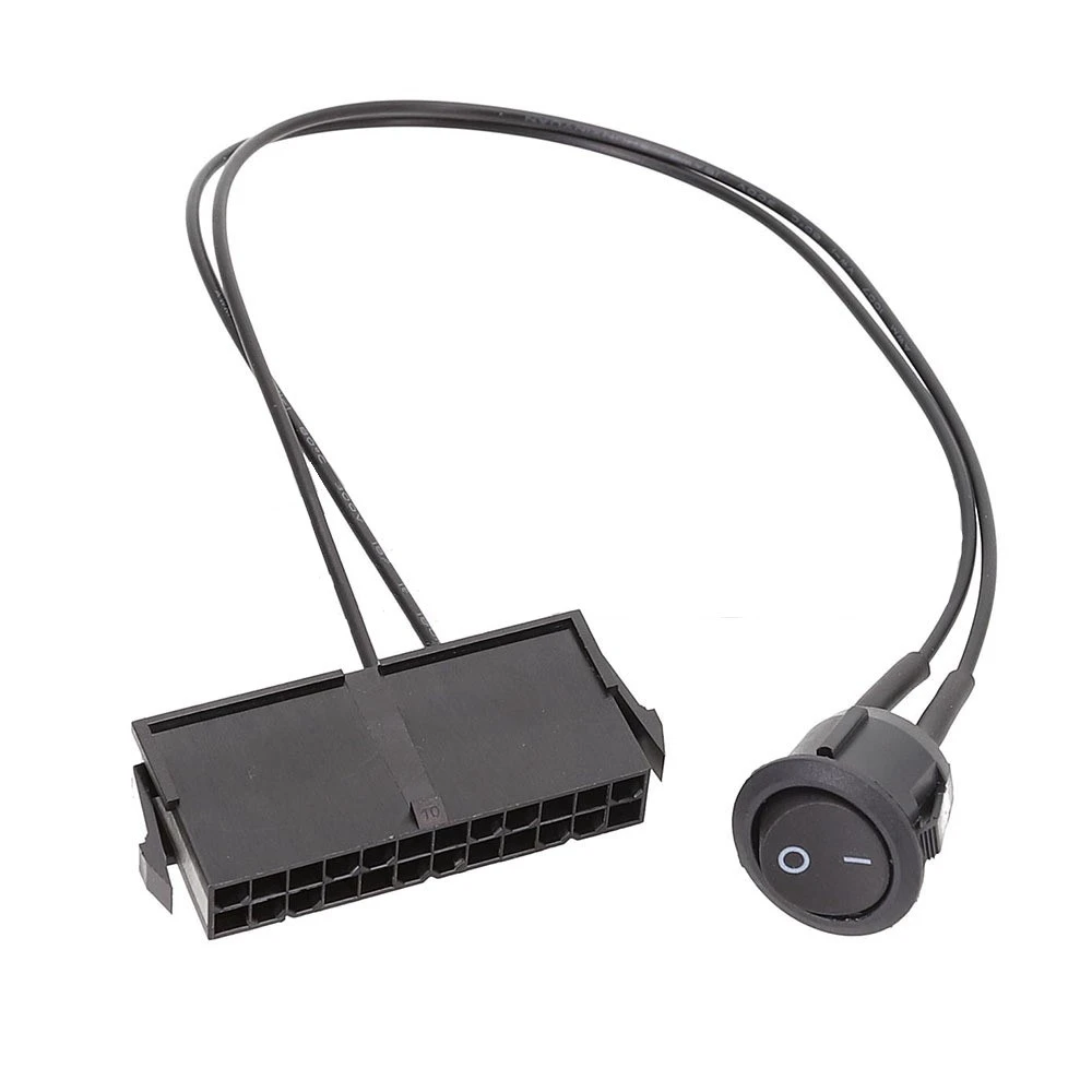 24 Pin Female ATX PSU Power Supply Starter Tester Start Up Jumper ON OFF Switch Cable 18AWG 30CM power supply