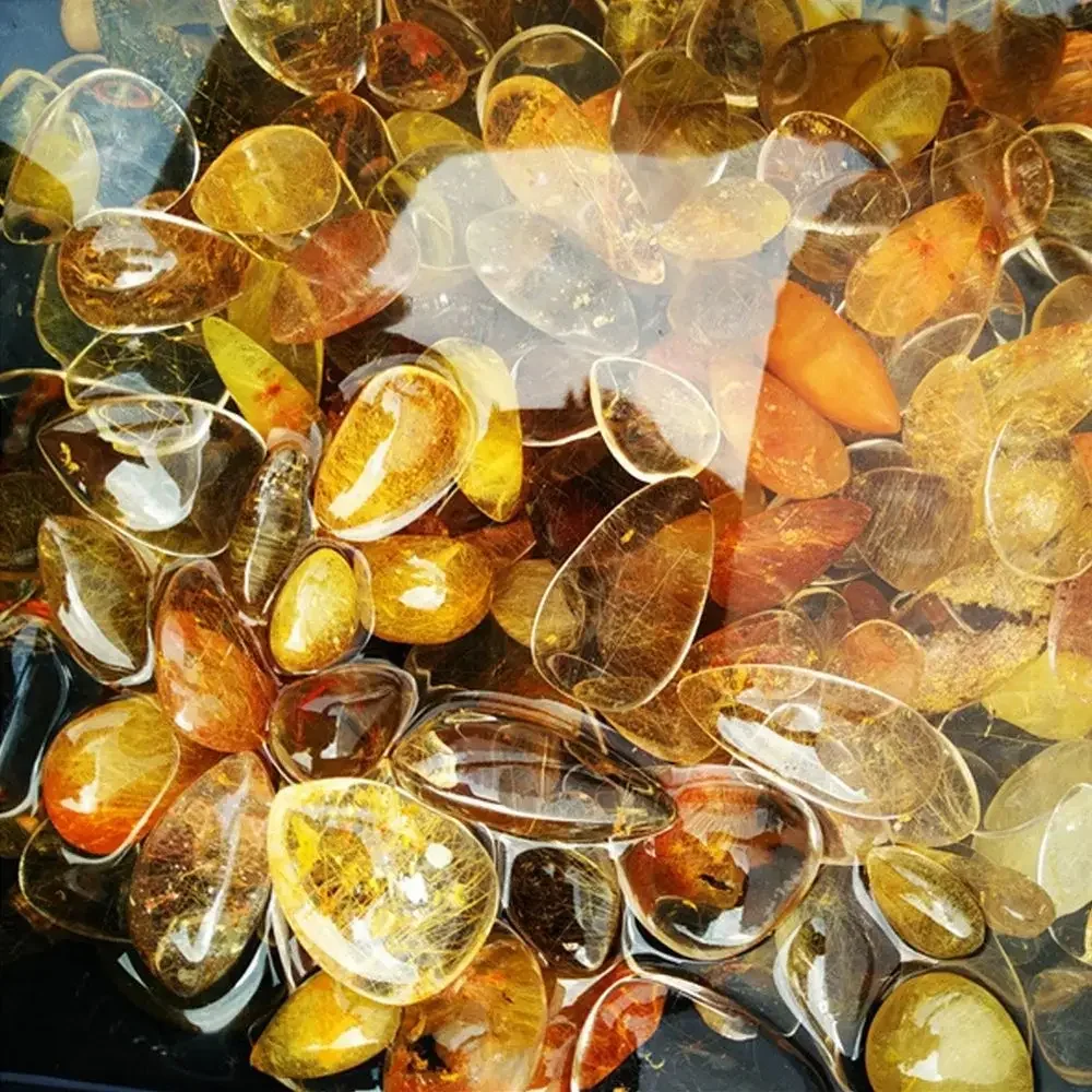 Yellow Citrine Rutilated Quartz Natural Crystal Healing Stone