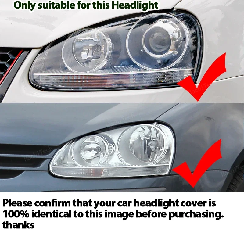 Headlight cover transparent housing front headlights lens shell glass lampcover head lights cover for VW Golf 5 MK 5 Jetta A5 GT GTI R32 2005-09