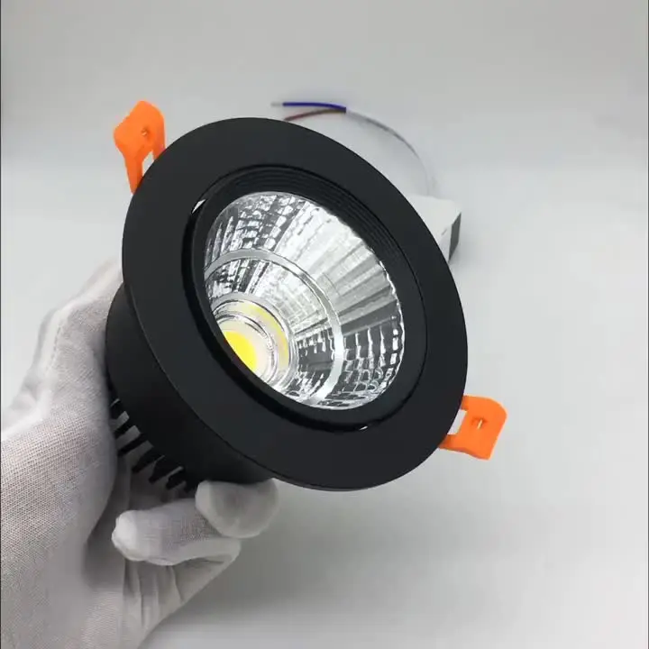 Dimmable LED Recessed Downlight – COB Spotlight 7W/9W/15W Black Round Ceiling Light 2 thumbnail image