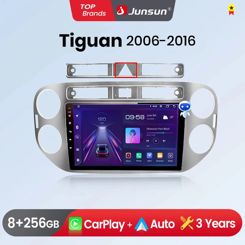 Junsun CarPlay Android Auto Car Radio for VW Volkswagen Tiguan 1 NF 2006-2016 Intelligent Systems Stereo Multimedia Autoradio ﻿