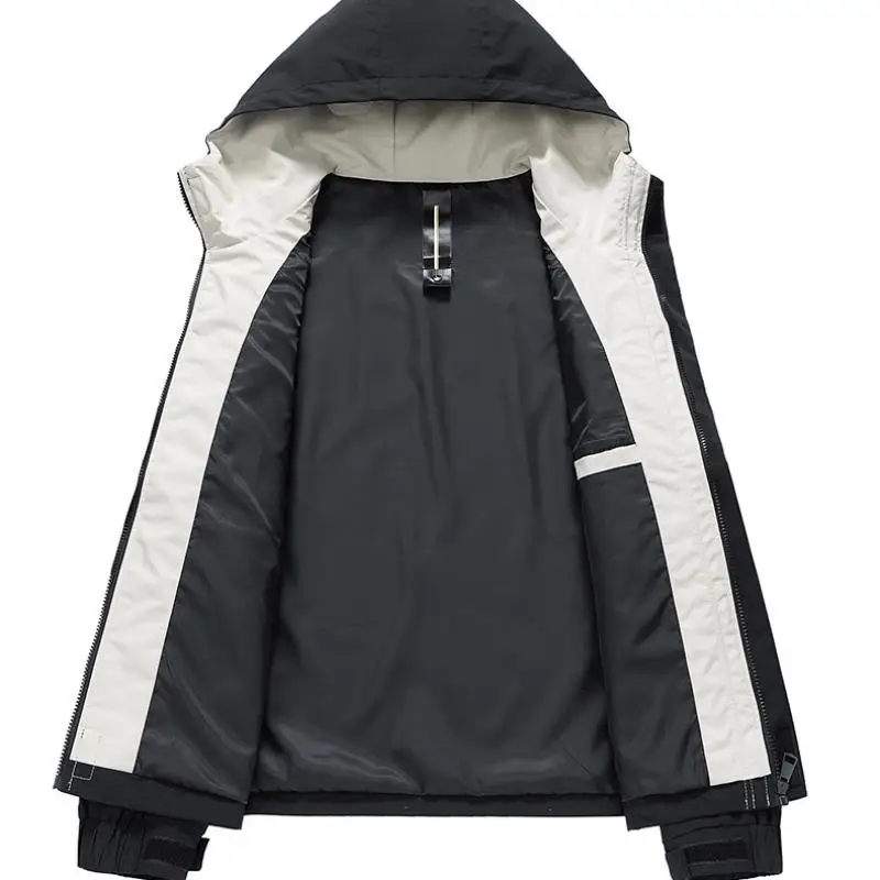 8XL Men Jacket Hooded Big Pocket Windbreaker Trench Coats Oversize 6XL 7XL Plus Size Waterproof Camping Loose Thin Softshell 4