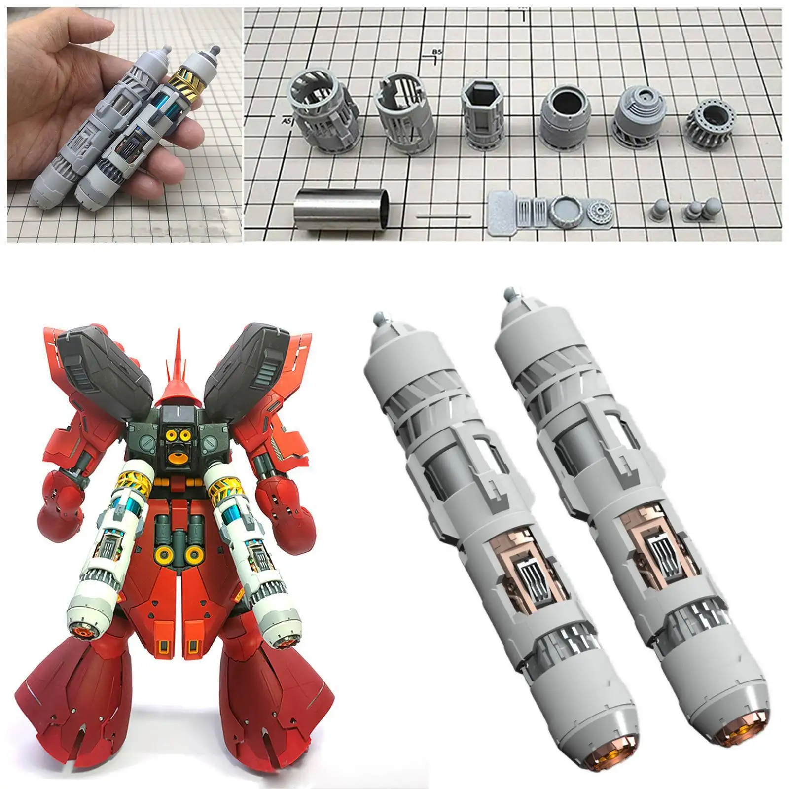 2 Pz/Set Kit Serbatoio Carburante Per 1/144 Hg Nightingale Per Mg 1/100 Sazabi Ver Ka Sinanju Stein Parti Di Aggiornamento Regali Di Alta Qualità