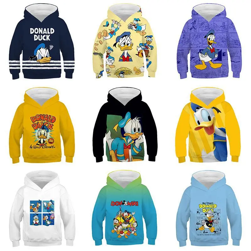 

Disney Donald Duck T-shirts Baby Fall Clothes 2023 Baby Clothes Childrens Clothing Hoodies Anime Kawaii Cartoon Autumn Kids Tops