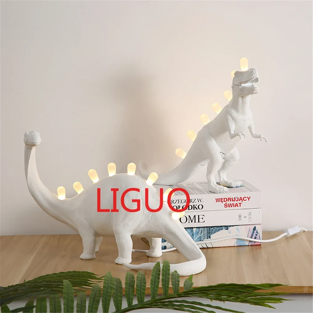 

Resin Dinosaur Table Lamps JURASSIC for Bedroom Bronto T-Rex Dinosaur Led Desk Lamps Home art Decor Lighting Luminaire