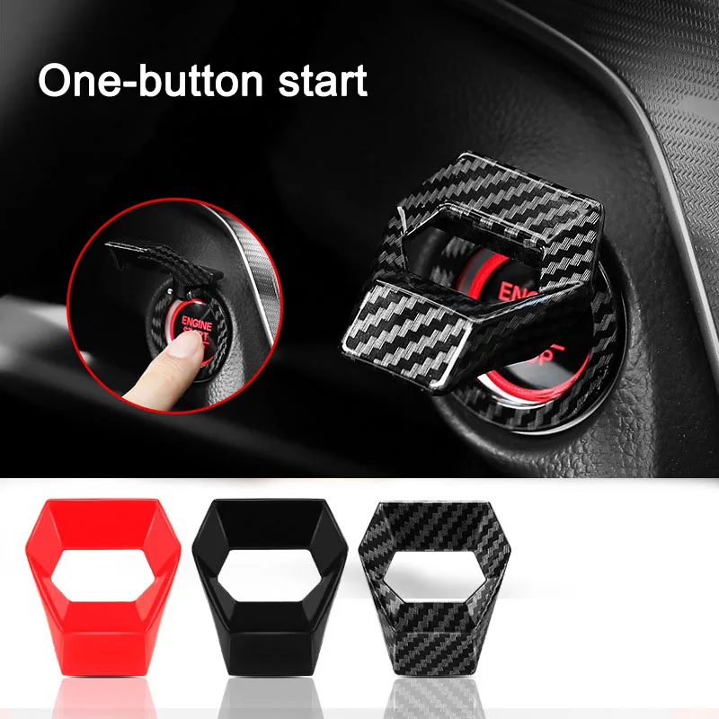 New Car Engine Start Stop Switch Button Cover Decorative Auto Accessories Push Button Sticky Cover Car Interior Car-Styling