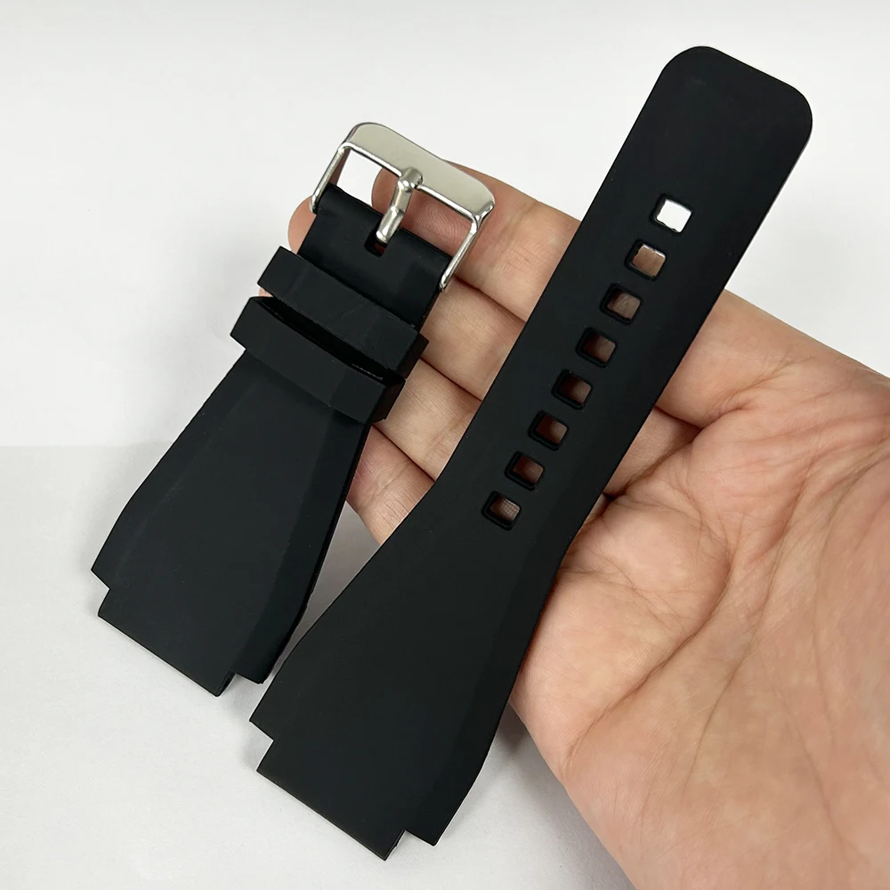 Cinturino Per Orologio In Gomma Con Interfaccia Convessa Da 24Mm Per Bell Ross Br01 Br 03-92 Cinturini Da Polso Impermeabili Per Sport All'Aria Aperta