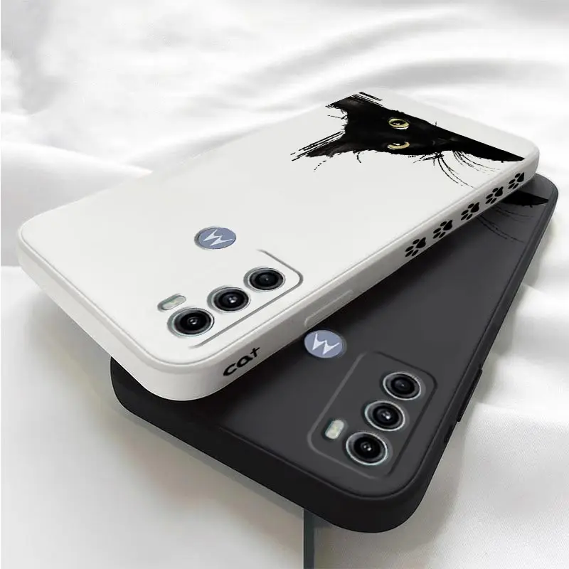 Sleek Black Cat Silicone Phone Case Cover