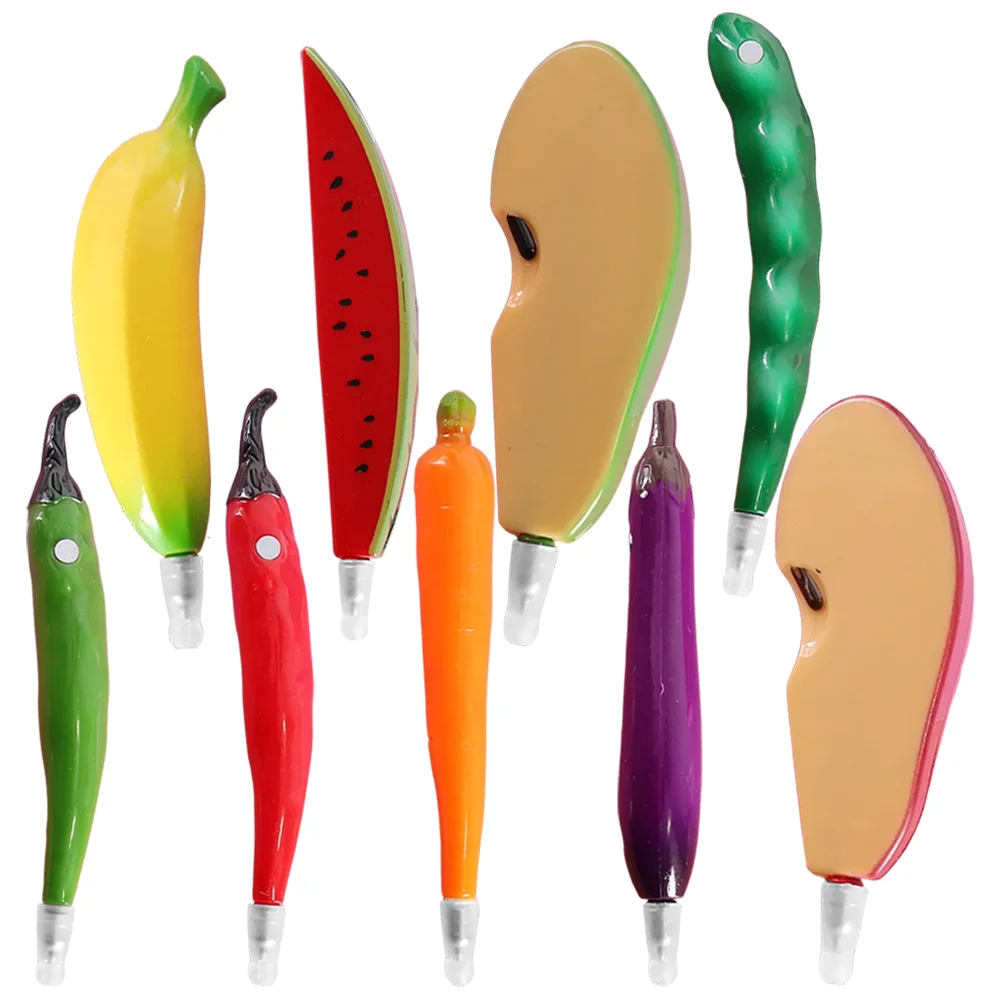 

9 Pcs Fruit Ballpoint Pen Pens Party Gifts Students Writing Fridge Magnet Unique Vegetable Kids