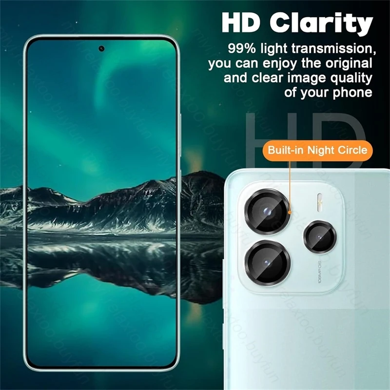 Premium Aluminum Alloy Camera Protector Case with Metal Ring Lens Glass