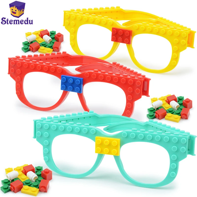 DIY building blocks glasses simulation Children's small particles assembled blocks Variety of creative puzzle puzzle toys лего beatles soldiers band building blocks small particle assembled building blocks diy city toys for boys girls gifts