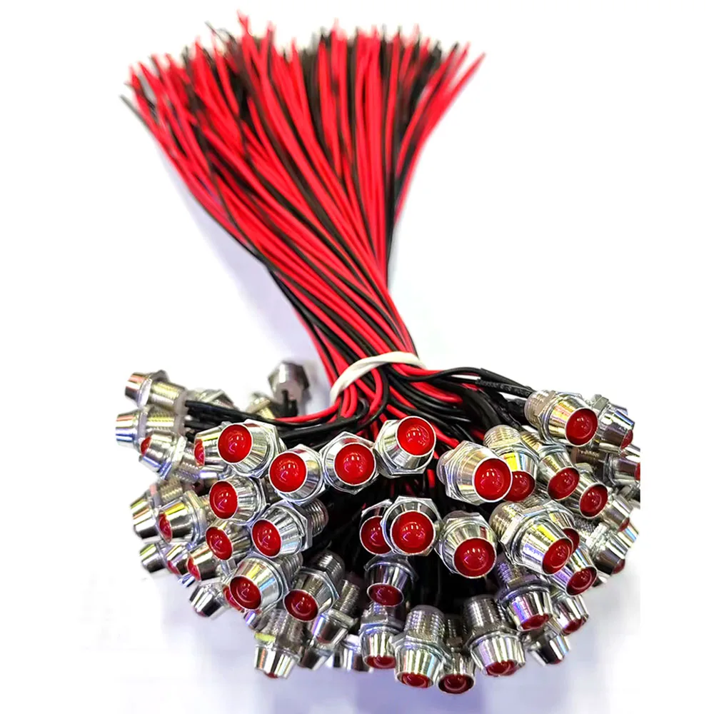 20pcs 12V LED 표시 등 경고등 흰색 따뜻한 흰색 빨간색 녹색 파란색 노란색 자동차 부품 LED 표시 등