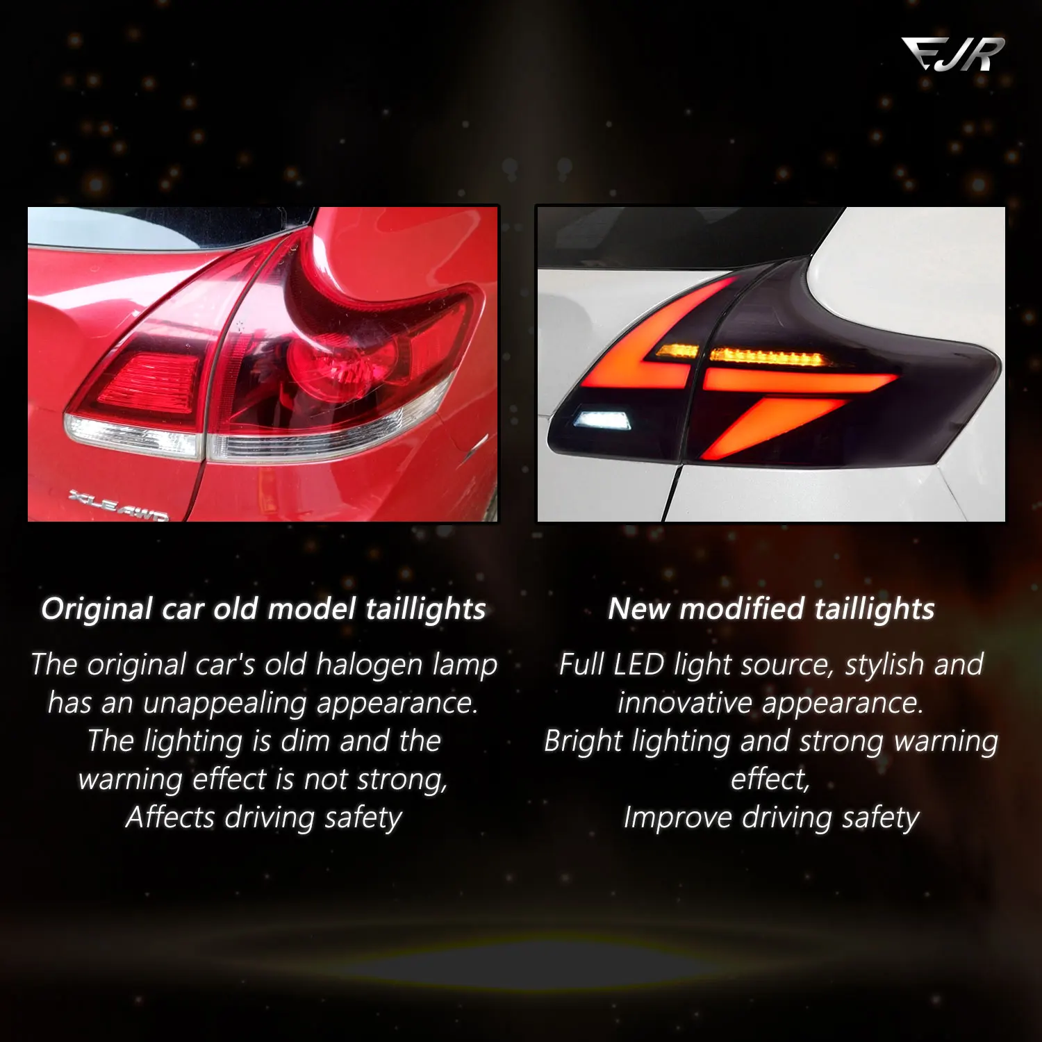 1PAIR LED テールライト アセンブリ トヨタ FJ クルーザー 2007-2015 テールランプ LED リアテールライト カスタムパーツ 1 ペア LED テールライトアセンブリトヨタハイラックス Vigo 2004-2014