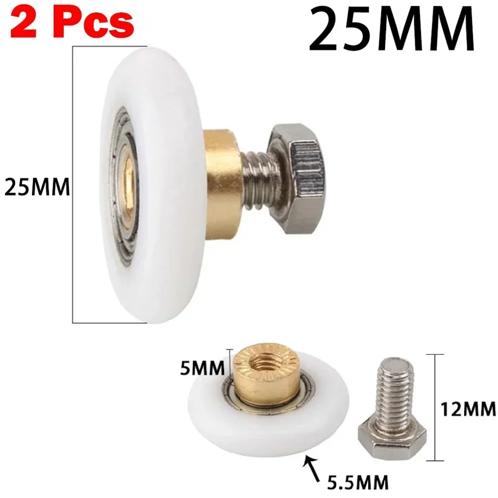 Runners Door Rollers 6-8mm. Brass Centre Nylon Outer Wheel Stainless Steel Screw For Old Shower Door Rollers Furniture hardware