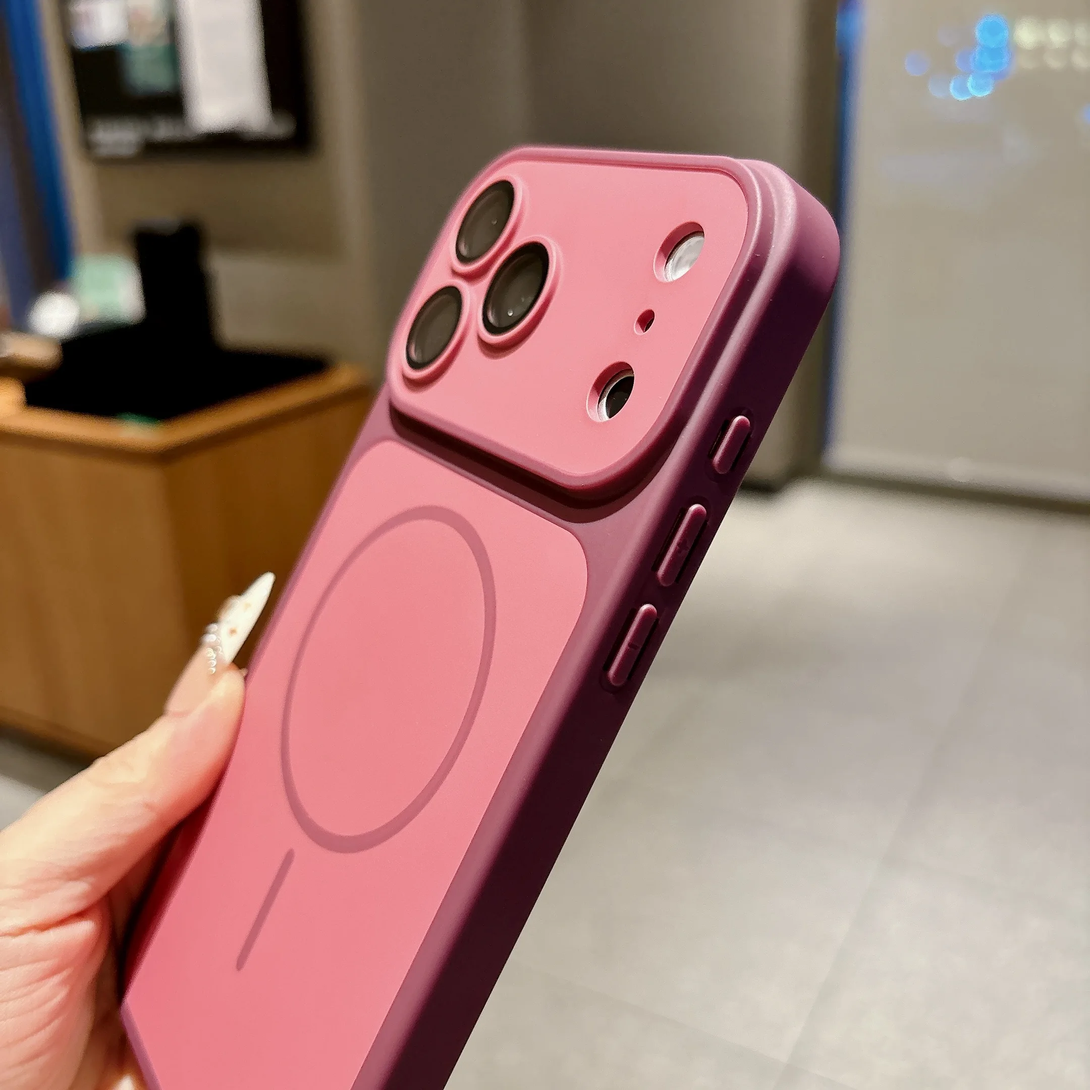 Matte Armor Magnetic Wireless Charging Shockproof Phone Case with Magsafe Compatibility