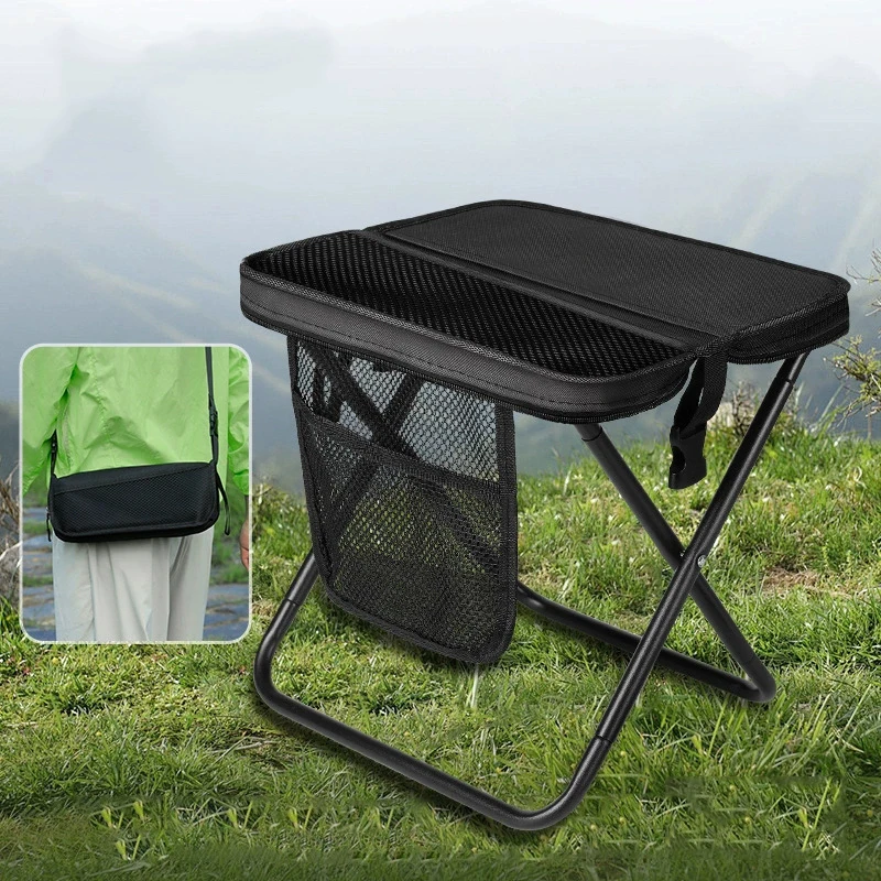  slider image of @*Foldable Backpack Stool Portable