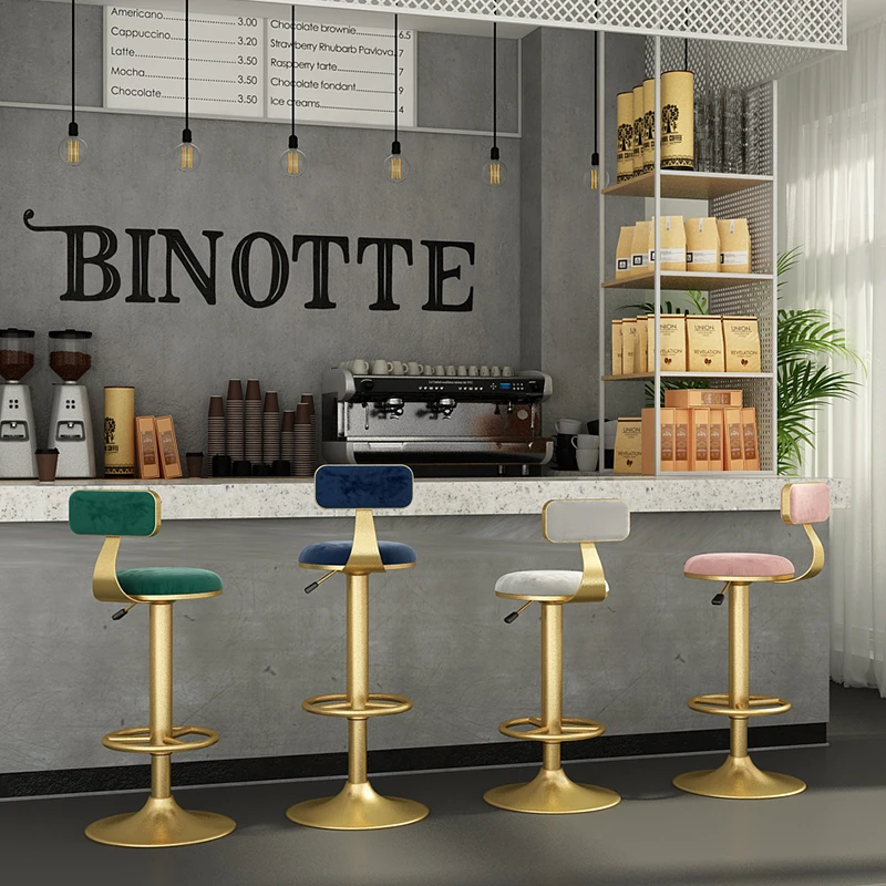 

Rotating lifting bar stools multifunctional furniture hydraulic lifting bar chair Nordic modern fashion home kitchen high stools