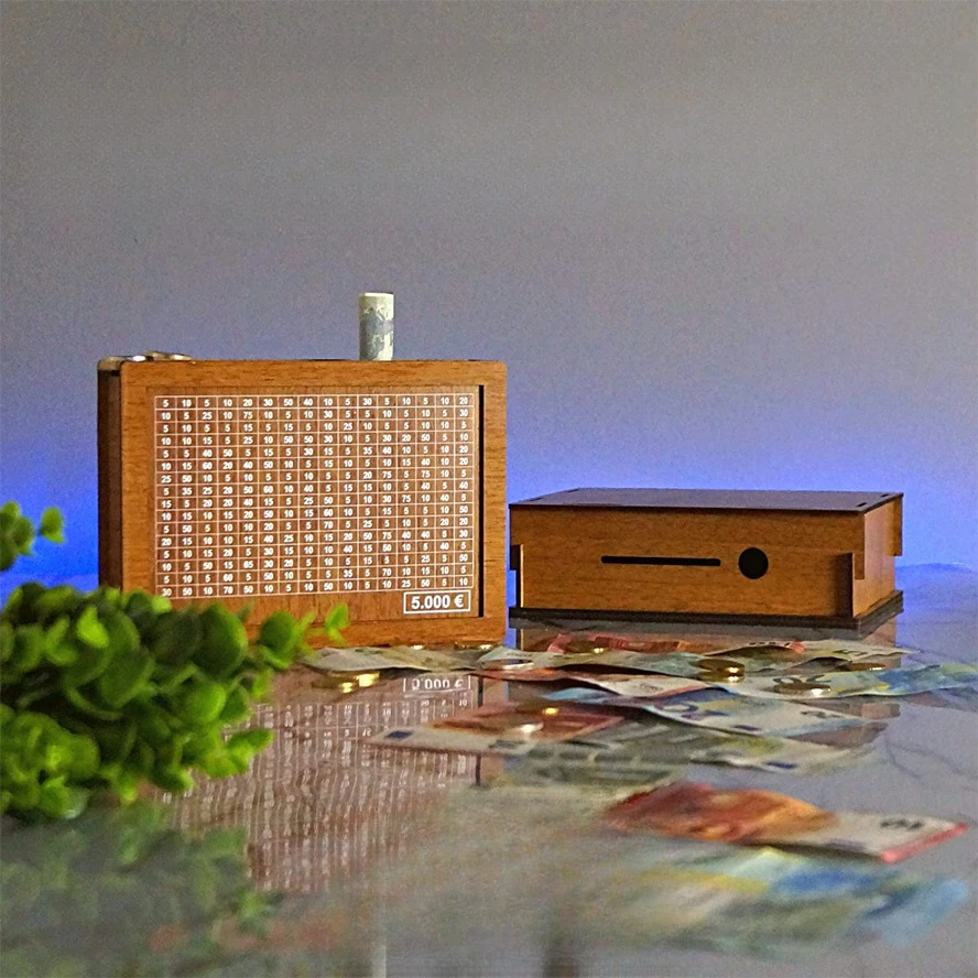 Handmade Natural Wooden Piggy Bank Decorative Disposable Saveing Money Box with Money Goals Counter Piggy Bank for Kids Adults