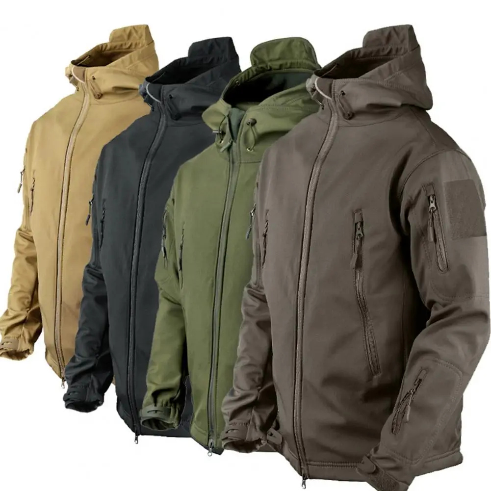 Lightweight Men Jacket Men's Hooded Trench Coat with Zipper Placket Pockets Spring Autumn Windbreaker Jacket for Mountaineering