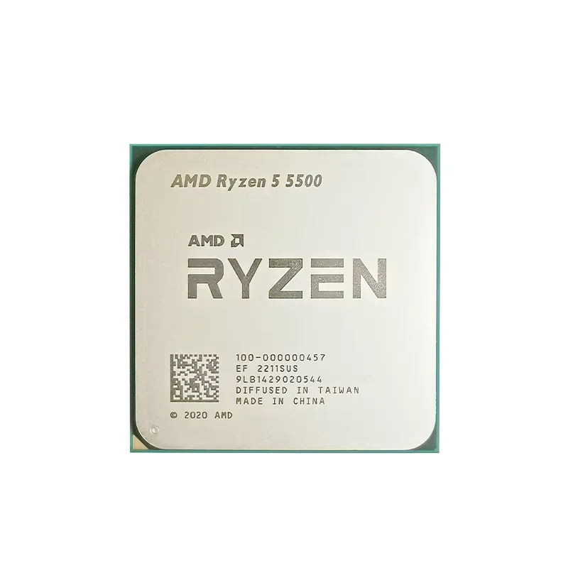 AMD 라이젠 5 5500 R5 5500 6코어 12스레드 4.2GHz AM4 소켓 데스크탑 CPU 트레이 버전 쿨러 미포함 PC 게임 업그레이드 프로세서